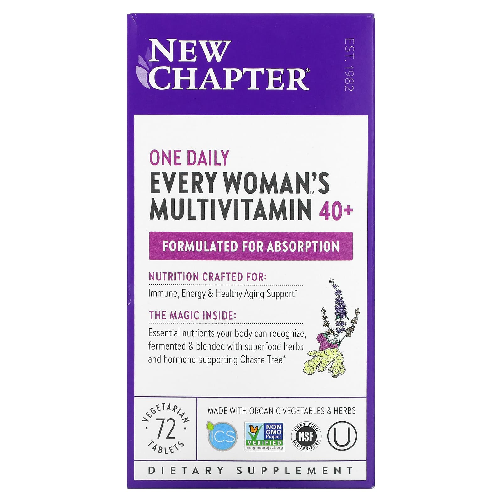 New Chapter, Every Womans One Daily 40+, 72 Tablets UPC 727783003676 | HiLife Vitamins
