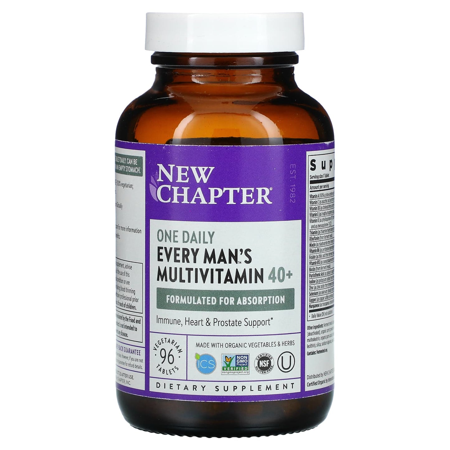 New Chapter, Every Man's One Daily 40+, 96 Tablets UPC 727783003737 | HiLife Vitamins