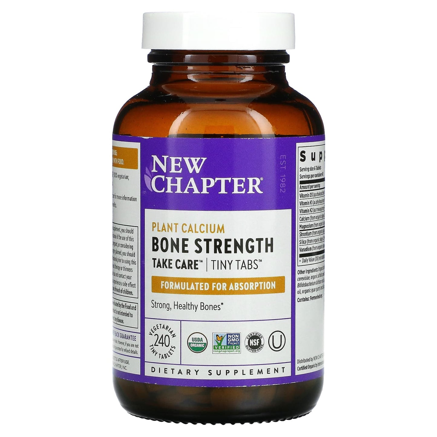 New Chapter, Bone Strength Take Care, Tiny Tablets, Plant Calcium, 240 Tablets UPC 727783004130 | HiLife Vitamins