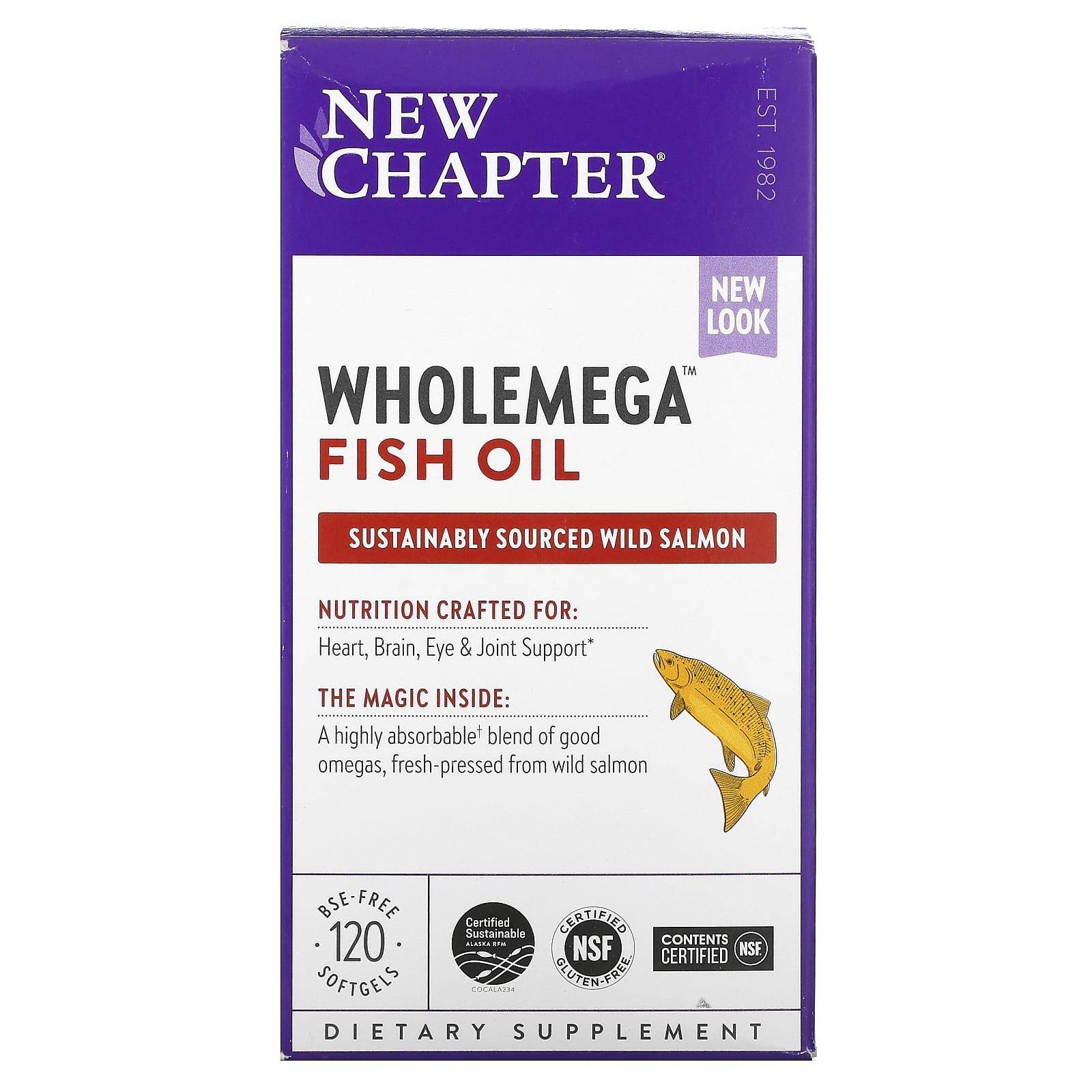 New Chapter, Wholemega 1,000 mg, 120 Softgels UPC 727783050038 | HiLife Vitamins