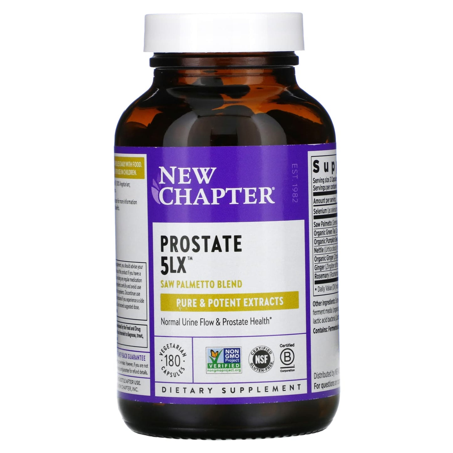 New Chapter, Prostate 5lx, 180 Vegetarian Capsules UPC 727783900692 | HiLife Vitamins