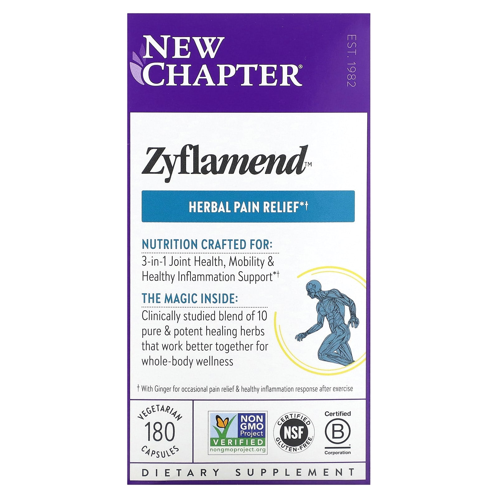 New Chapter, Zyflamend Herbal Pain Relief, 180 Vegetarian Capsules UPC 727783900739 | HiLife Vitamins