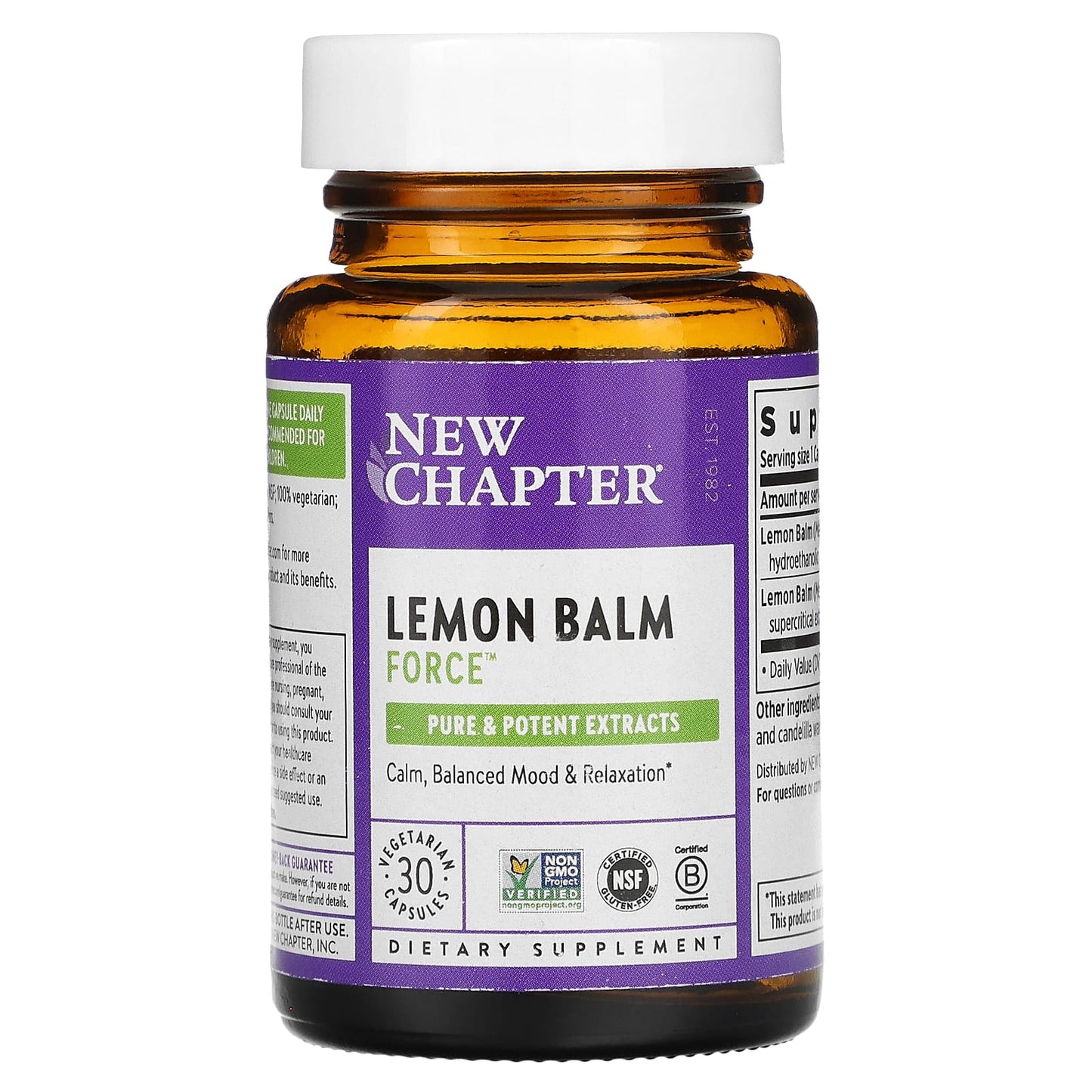 New Chapter, Lemon Balm Force, 30 Capsules UPC 727783901026 | HiLife Vitamins