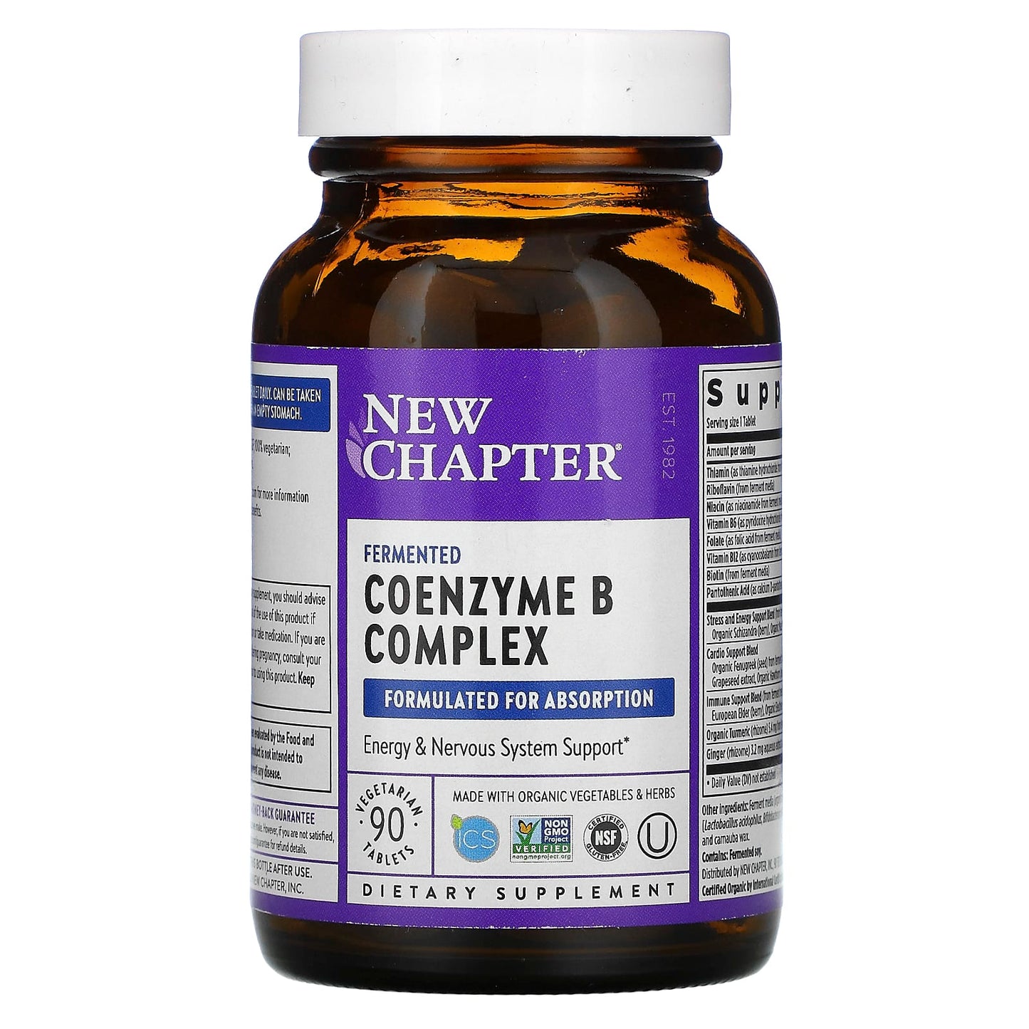 New Chapter, Fermented Coenzyme B Complex, 90 Vegetarian Tablets UPC 727783901149 | HiLife Vitamins