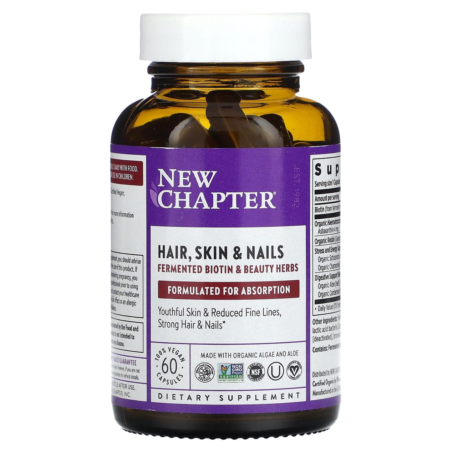 New Chapter, Hair Skin Nails, 60 Vegan Capsules UPC 727783901170 | HiLife Vitamins