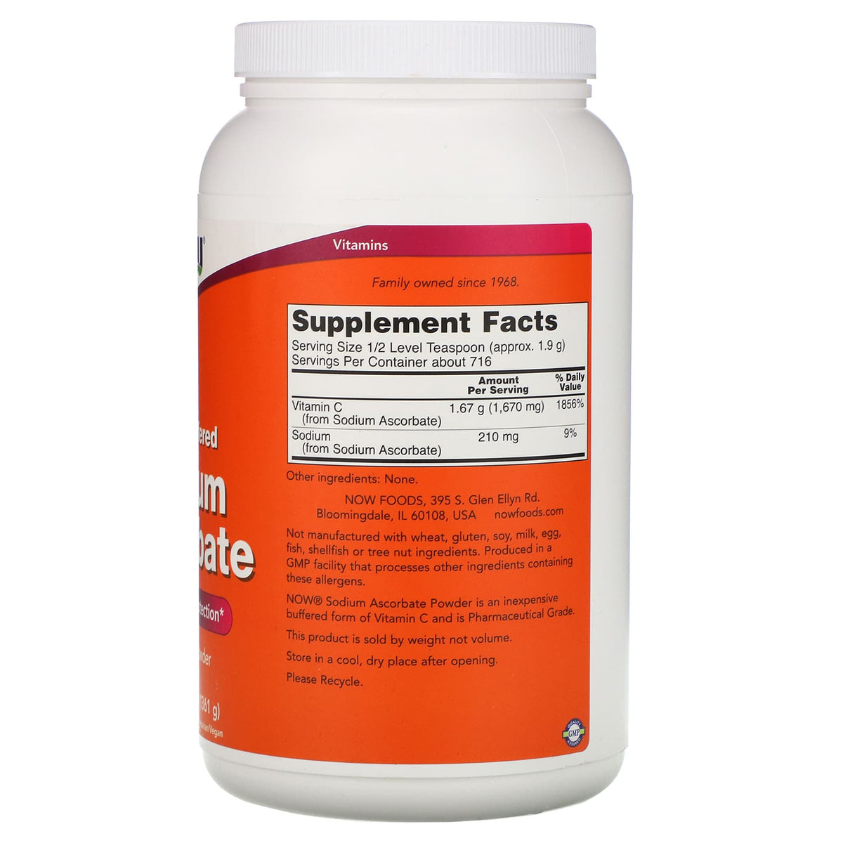 Now Foods, Sodium Ascorbate, 3 lbs Powder HiLife Vitamins