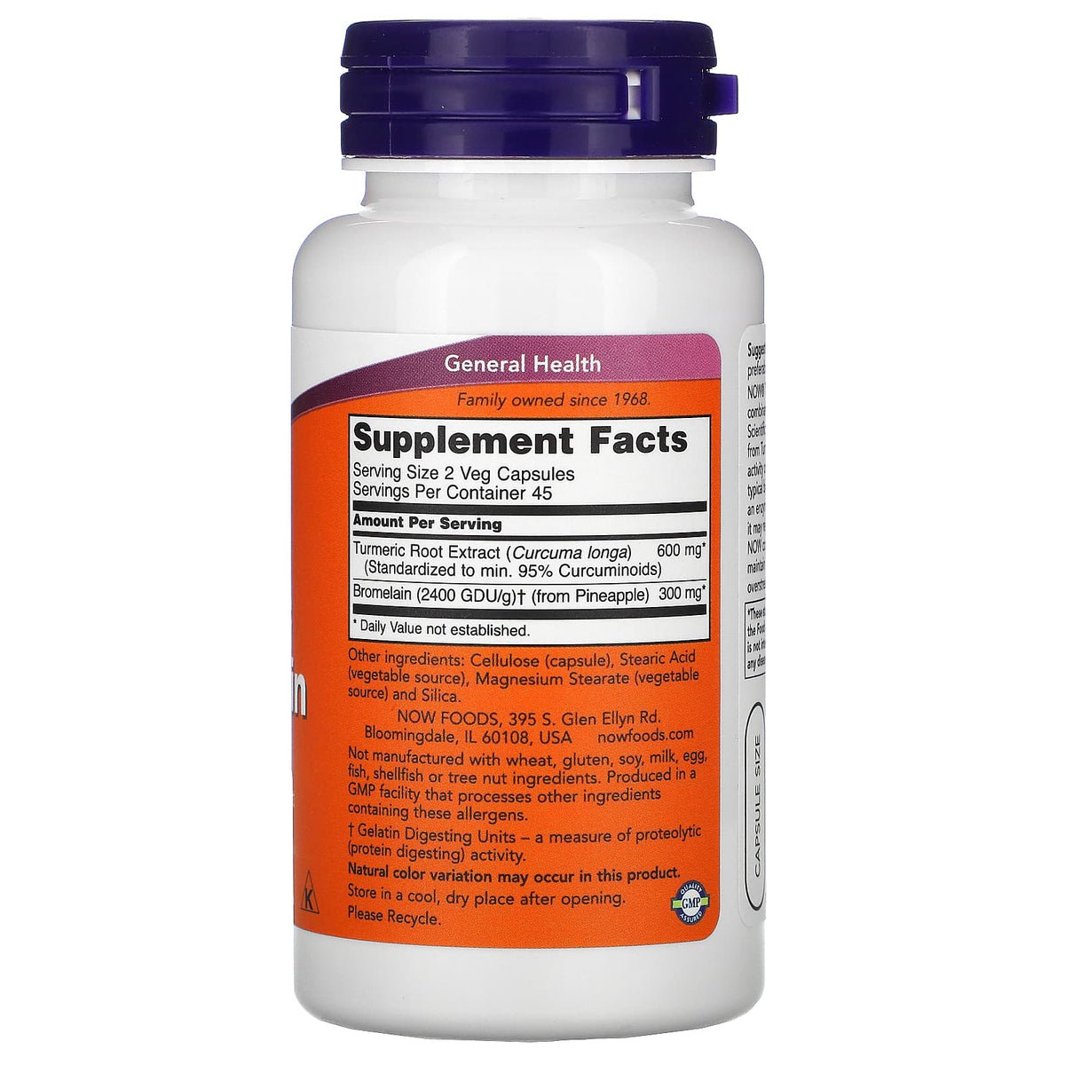 Now Foods, Turmeric And Bromelain, 90 Veg Capsules HiLife Vitamins