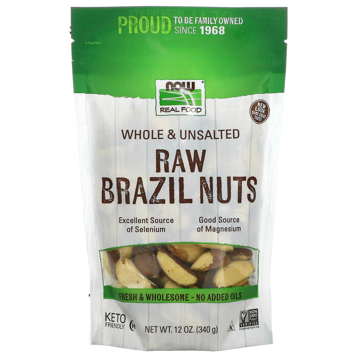 Now Foods, Real Food, Raw Brazil Nuts, Whole, Unsalted, 12 oz