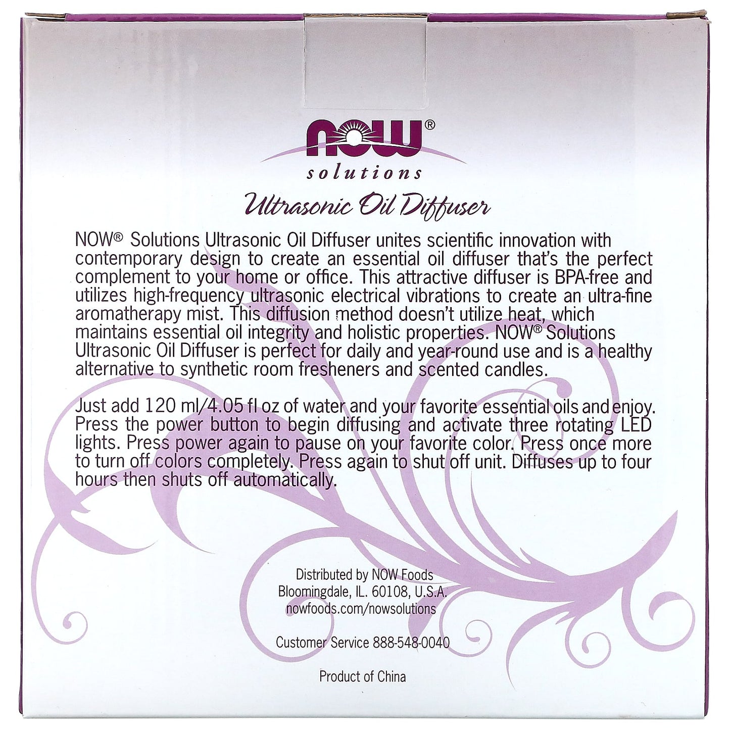 Now Foods, Ultrasonic Oil Diffuser, OIL oil UPC 733739075123 | HiLife Vitamins