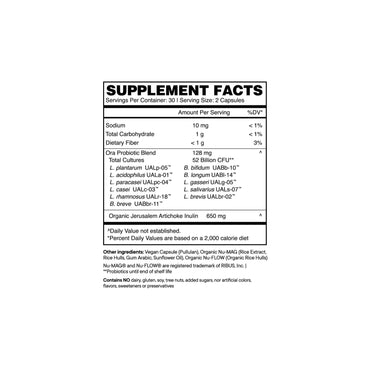 Ora Organic, Trust Your Gut, High Potency Probiotic & Prebiotic 52 Billion CFU, 60 Capsules UPC 856720007856 | HiLife Vitamins