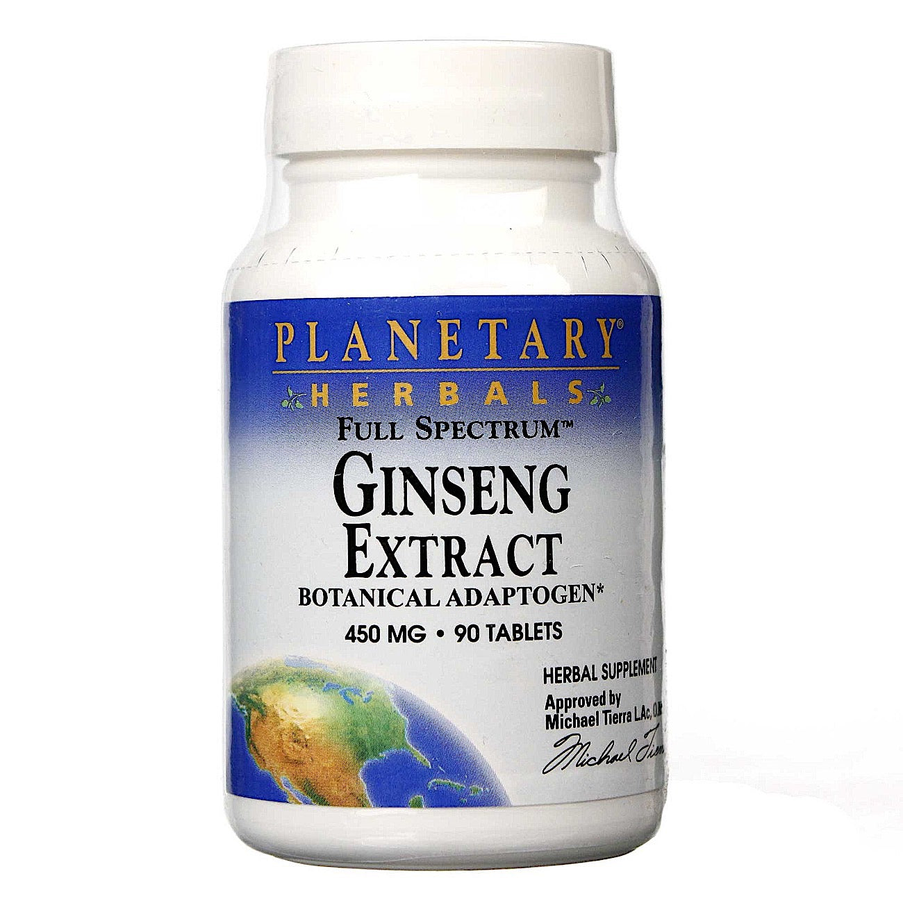 Planetary Herbals, Ginseng Extract, Full Spectrum 500 mg, 90 Tablets UPC 021078104209 | HiLife Vitamins