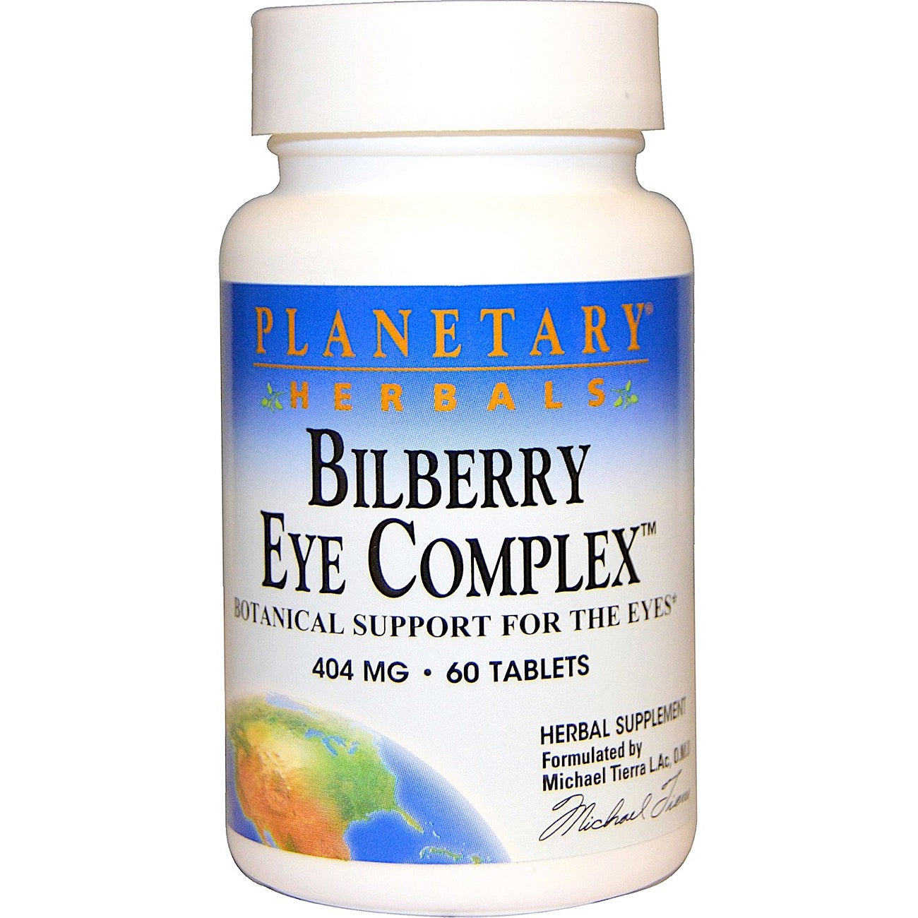 Planetary Herbals, Bilberry Eye Complex™ 404 mg, 60 Tablets UPC 021078103141 | HiLife Vitamins