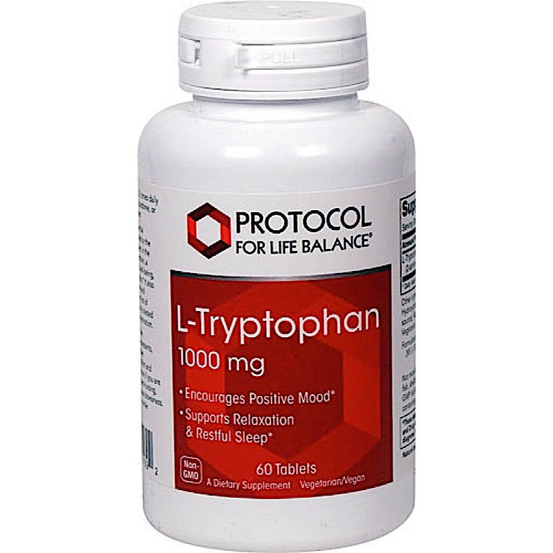 Protocol For Life Balance, L-TRYPTOPHAN 1000MG, 60 Tablets UPC 707359101692 | HiLife Vitamins