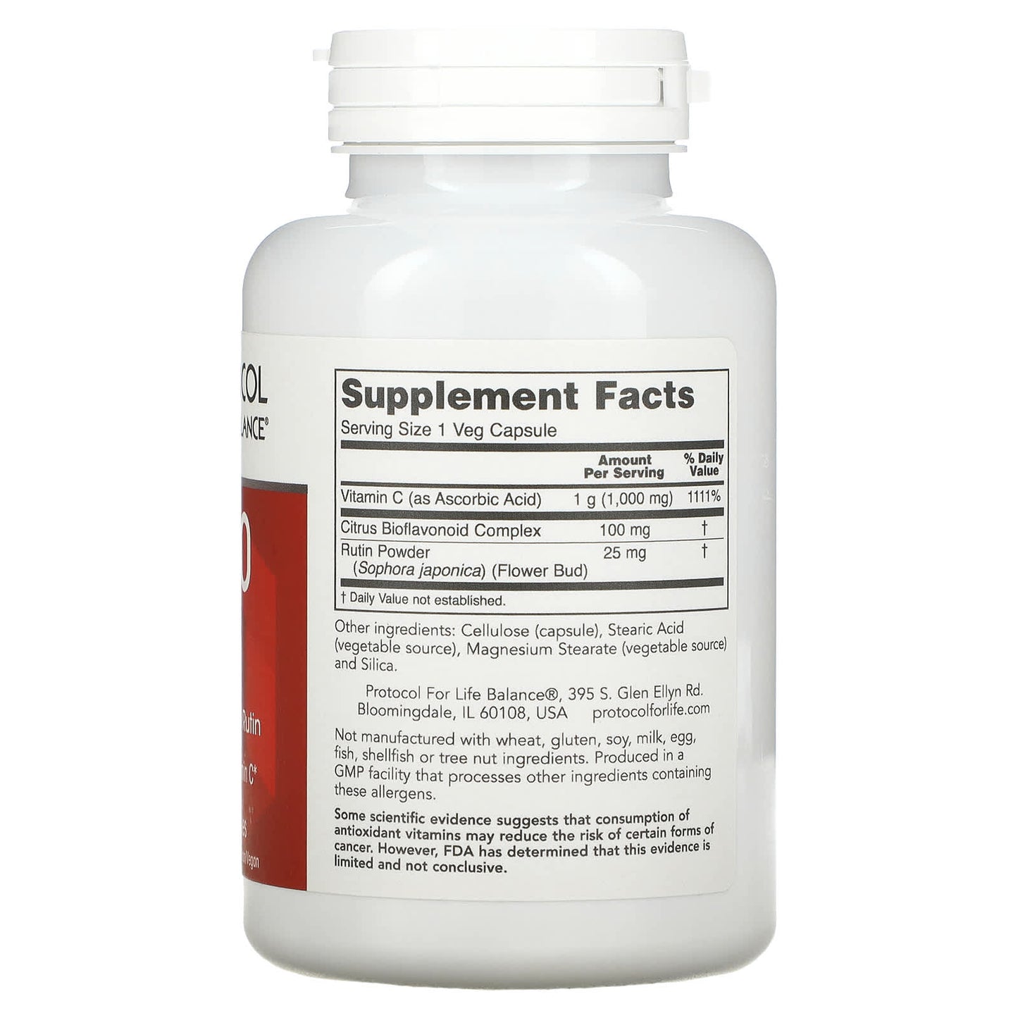 Protocol For Life Balance, C-1000, 120 Veg Capsules UPC 707359106901 | HiLife Vitamins
