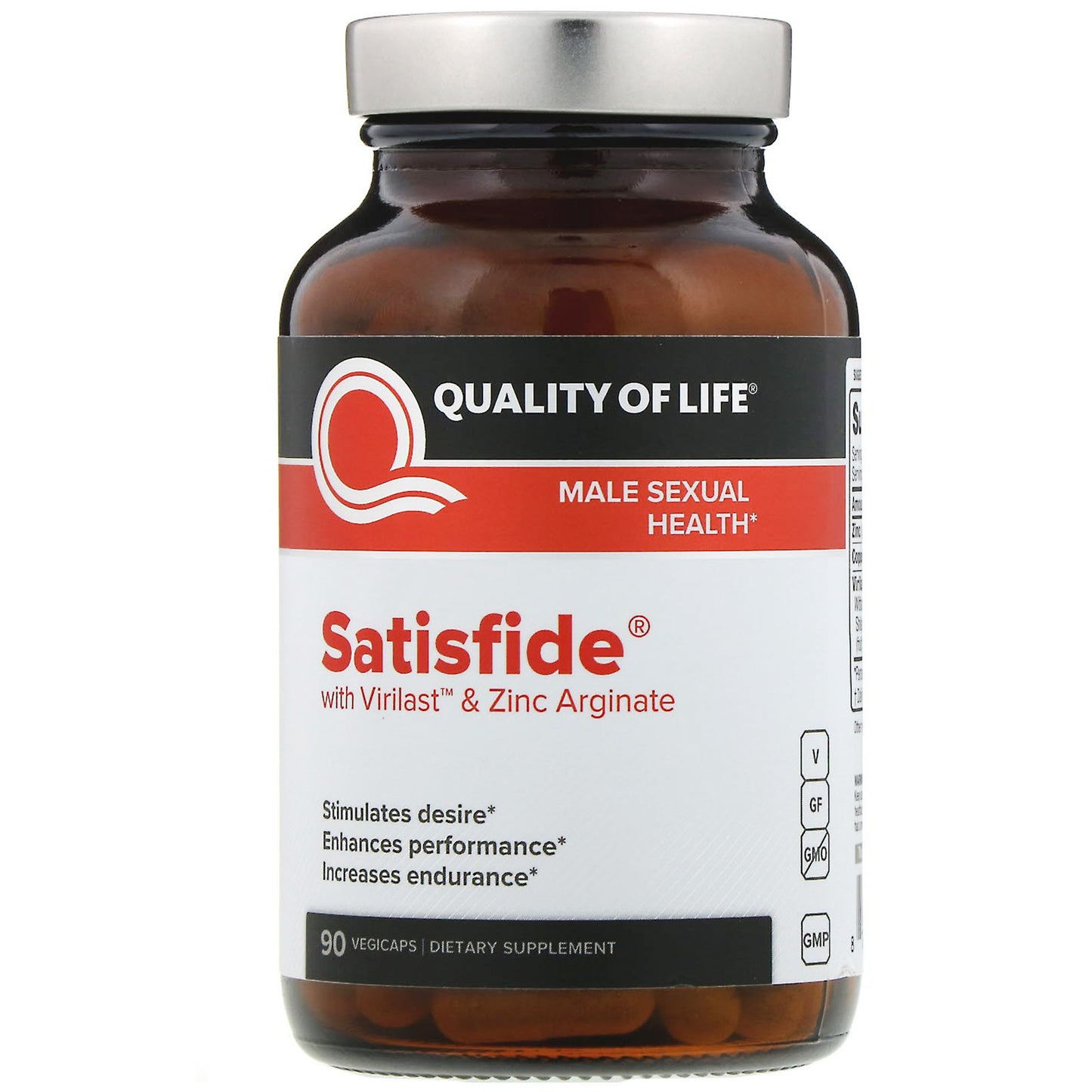 Quality Of Life, Satisfide, 90 Vegetarian Capsules UPC 812259003486 | HiLife Vitamins