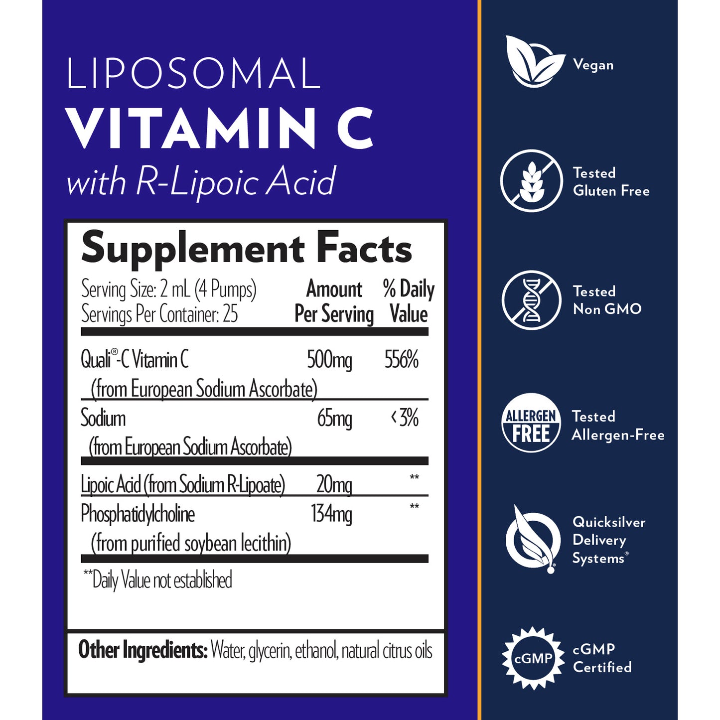 Quicksilver Scientific, Liposomal Vitamin C With R-Lipoic Acid, 1.7 oz UPC 019962509018 | HiLife Vitamins