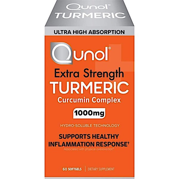 Qunol, Extra Strength Turmeric 1000 mg, 60 Softgels UPC 850184008015 | HiLife Vitamins