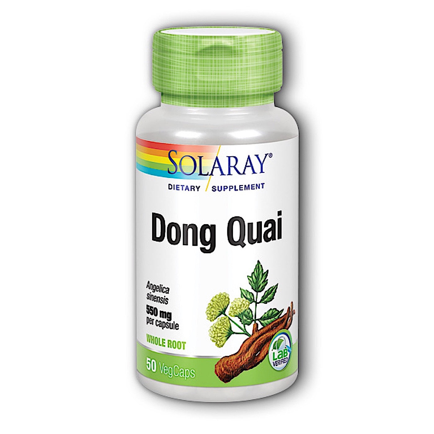 Solaray, Dong Quai 550mg, 50 VegCaps UPC 076280012309 | HiLife Vitamins