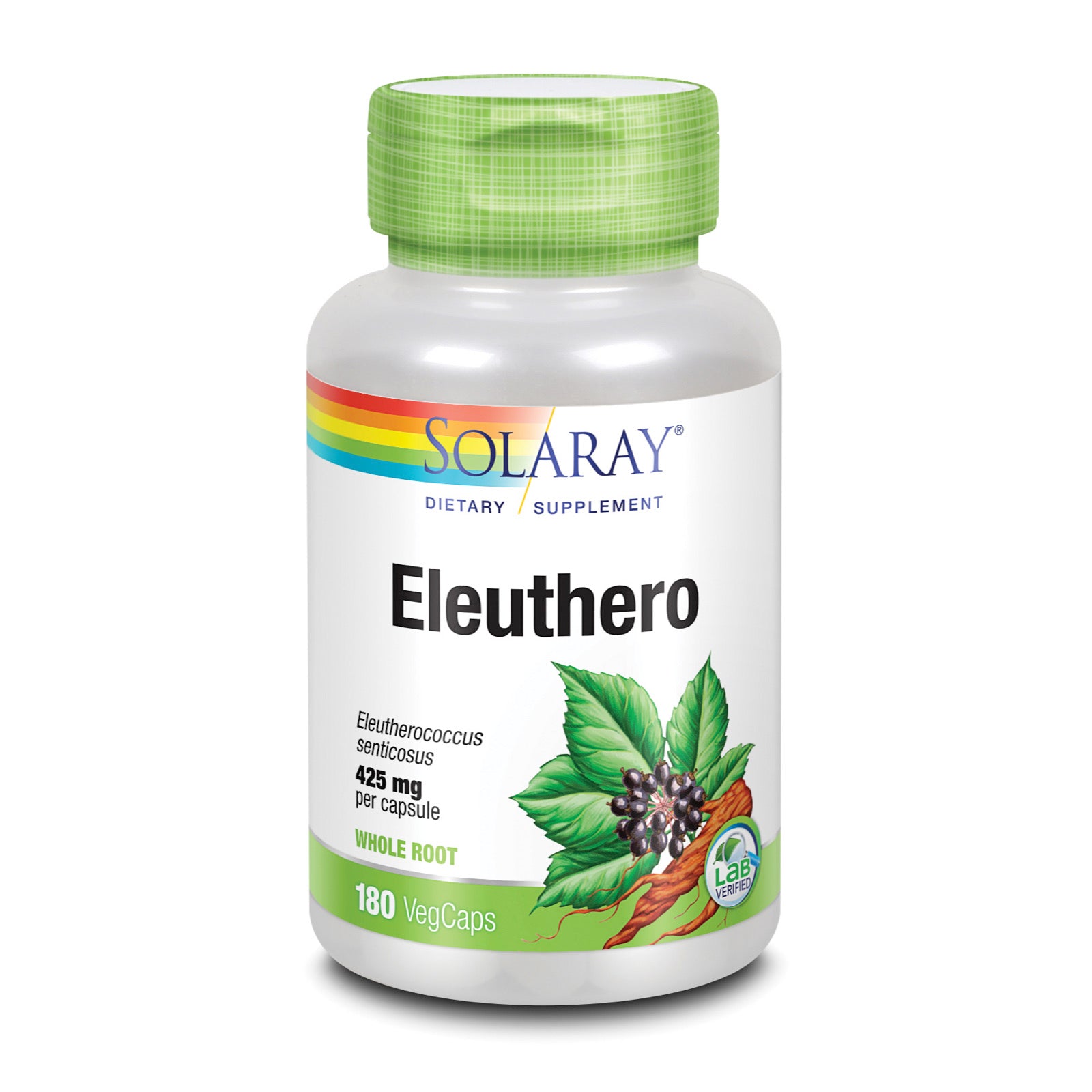 Solaray, Eleuthero 425 mg, 180 VegCaps UPC 076280013153 | HiLife Vitamins