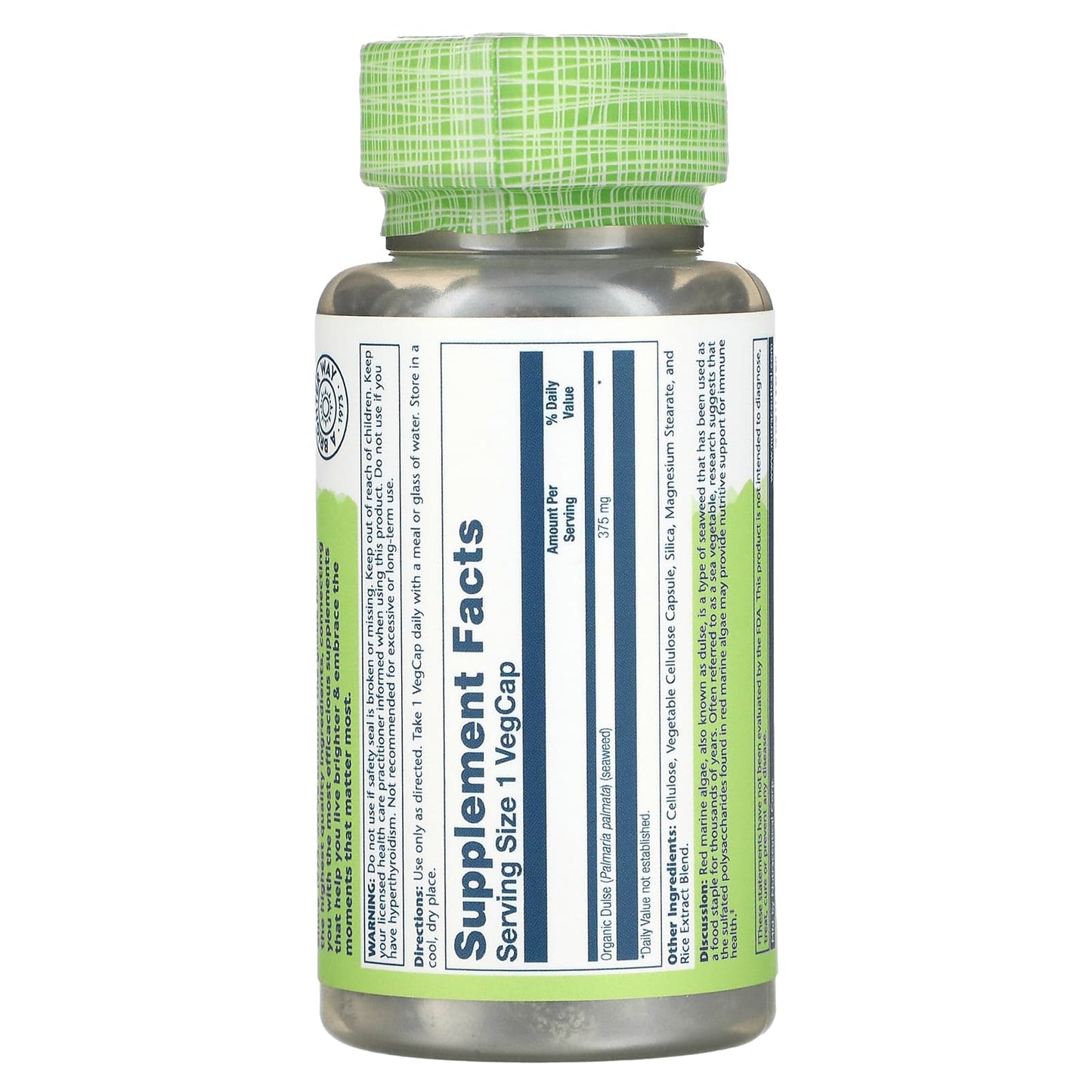 Solaray, Red Marine Algae 375 mg, 100 VegCaps UPC 076280014815 | HiLife Vitamins