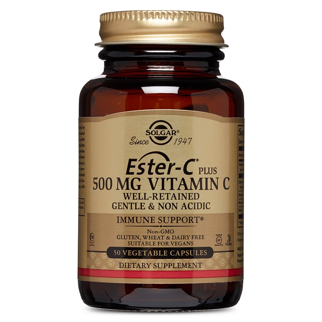 Solgar, Ester-C Plus Vegicaps 500 mg, 50 Vegetable Capsules UPC 033984010383 | HiLife Vitamins