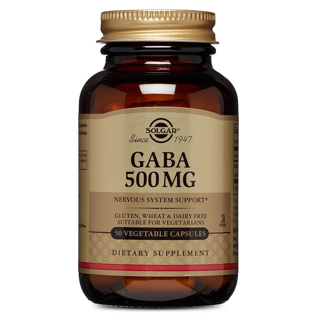 Solgar, Gaba 500 mg, 50 Vegetable Capsules UPC 033984012103 | HiLife Vitamins