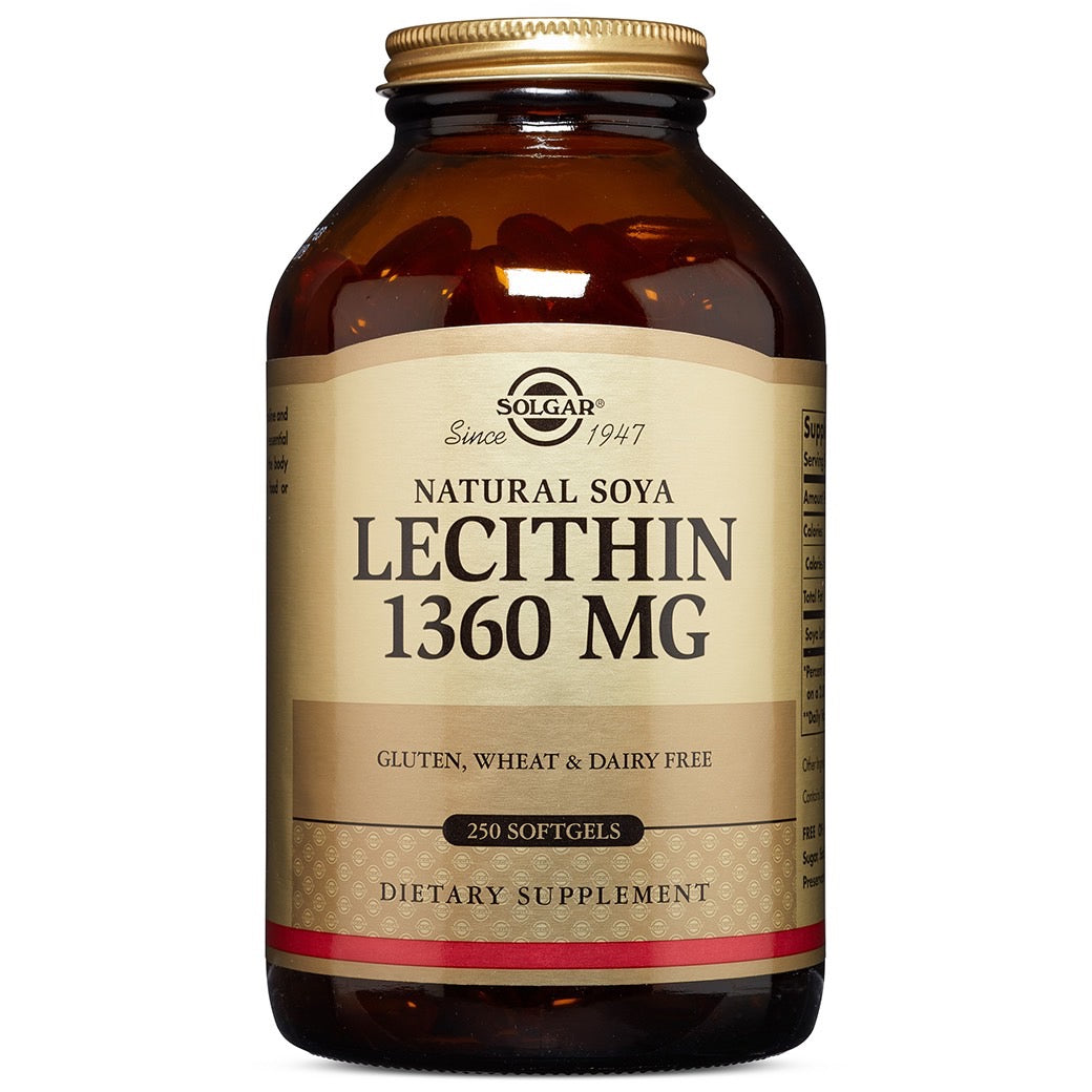 Solgar, Natural Soya Lecithin, 1,360 mg, 250 Softgels UPC 033984015418 | HiLife Vitamins