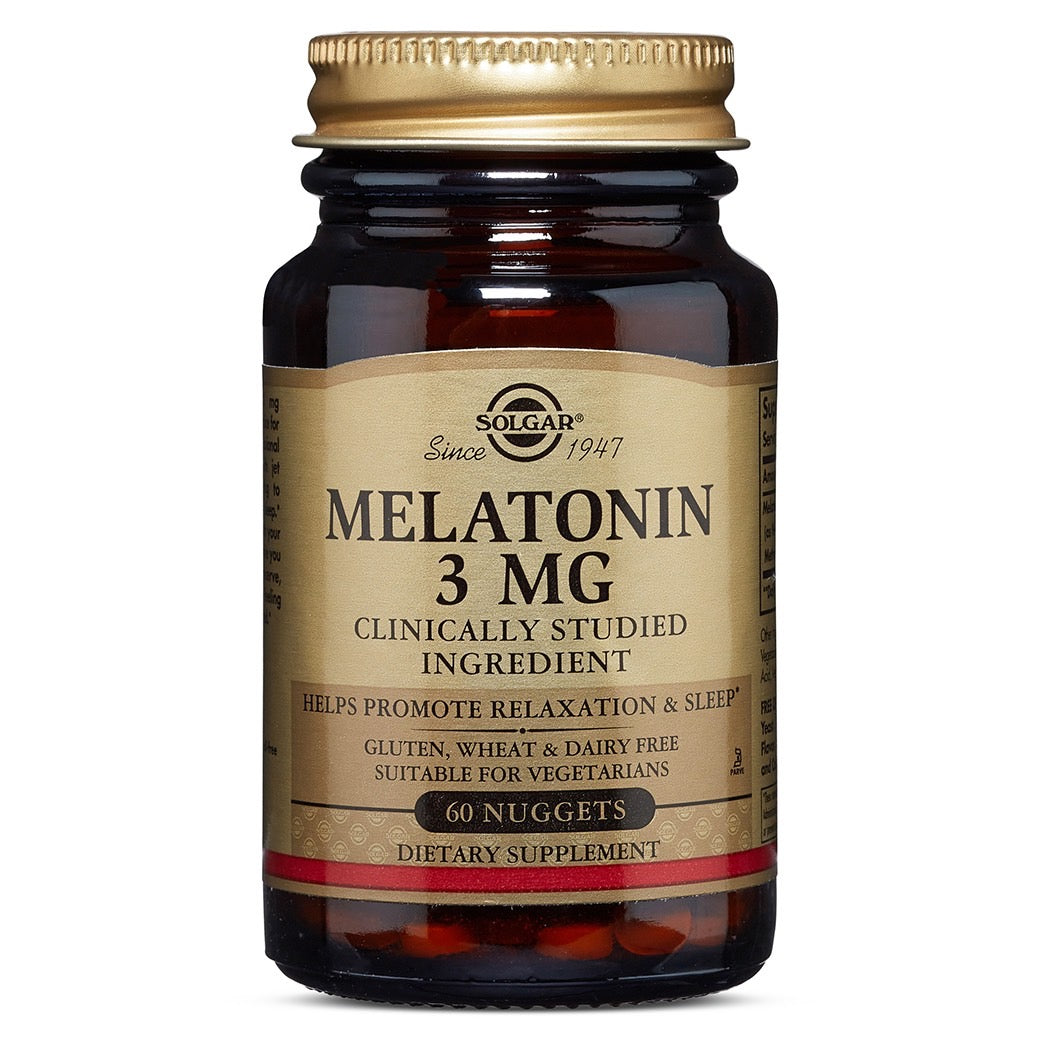 Solgar, Melatonin 3 mg, 60 Nuggets UPC 033984019348 | HiLife Vitamins