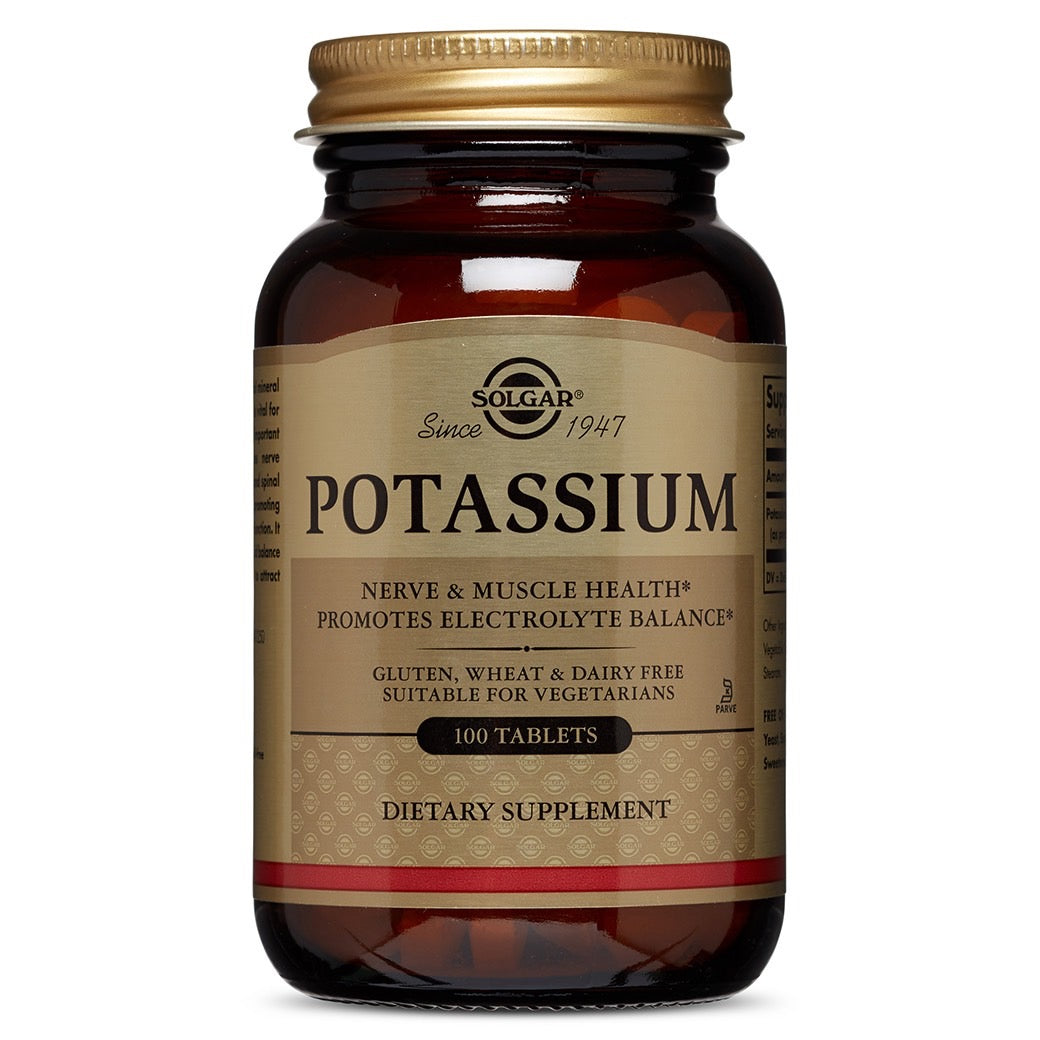 Solgar, Potassium Gluconate, 100 Tablets - 033984022607 | Hilife Vitamins