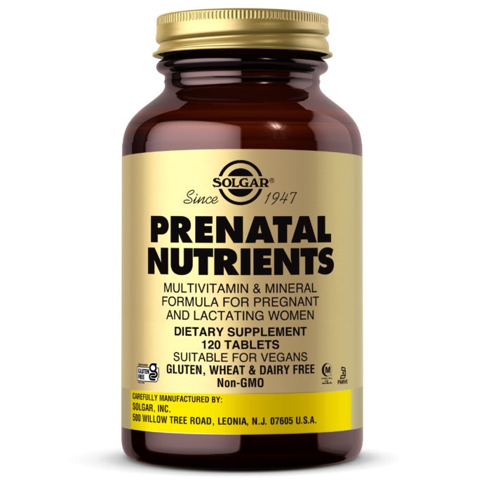 Solgar, PRENATAL NUTRIENTS, 120 Tablets UPC 033984022720 | HiLife Vitamins