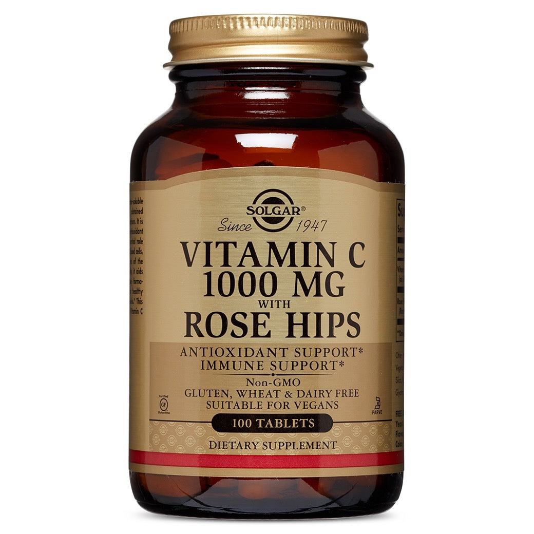 Solgar, C 1000 mg With Rose Hips, 100 Tablets UPC 033984024007 | HiLife Vitamins