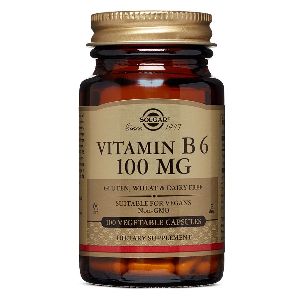 Solgar, B-6 100 mg, 100 Vegetable Capsules UPC 033984031104 | HiLife Vitamins