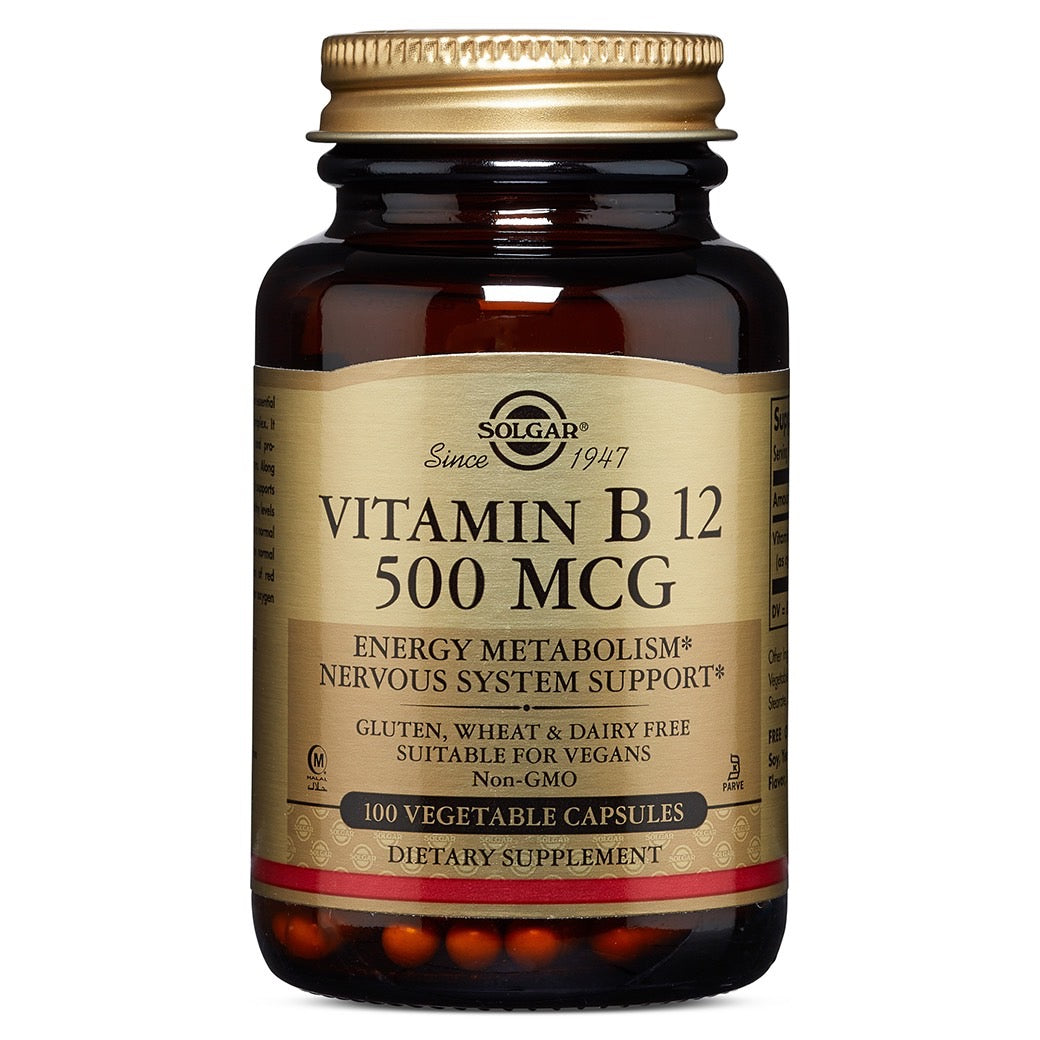 Solgar, Vitamin B-12 500 Mcg, 100 Vegetable Capsules UPC 033984032101 | HiLife Vitamins