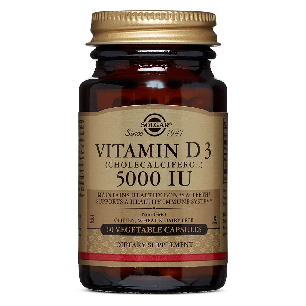 Solgar, Vitamin D3 Cholecalciferol 5000 IU, 60 Vegetable Capsules UPC 033984033122 | HiLife Vitamins