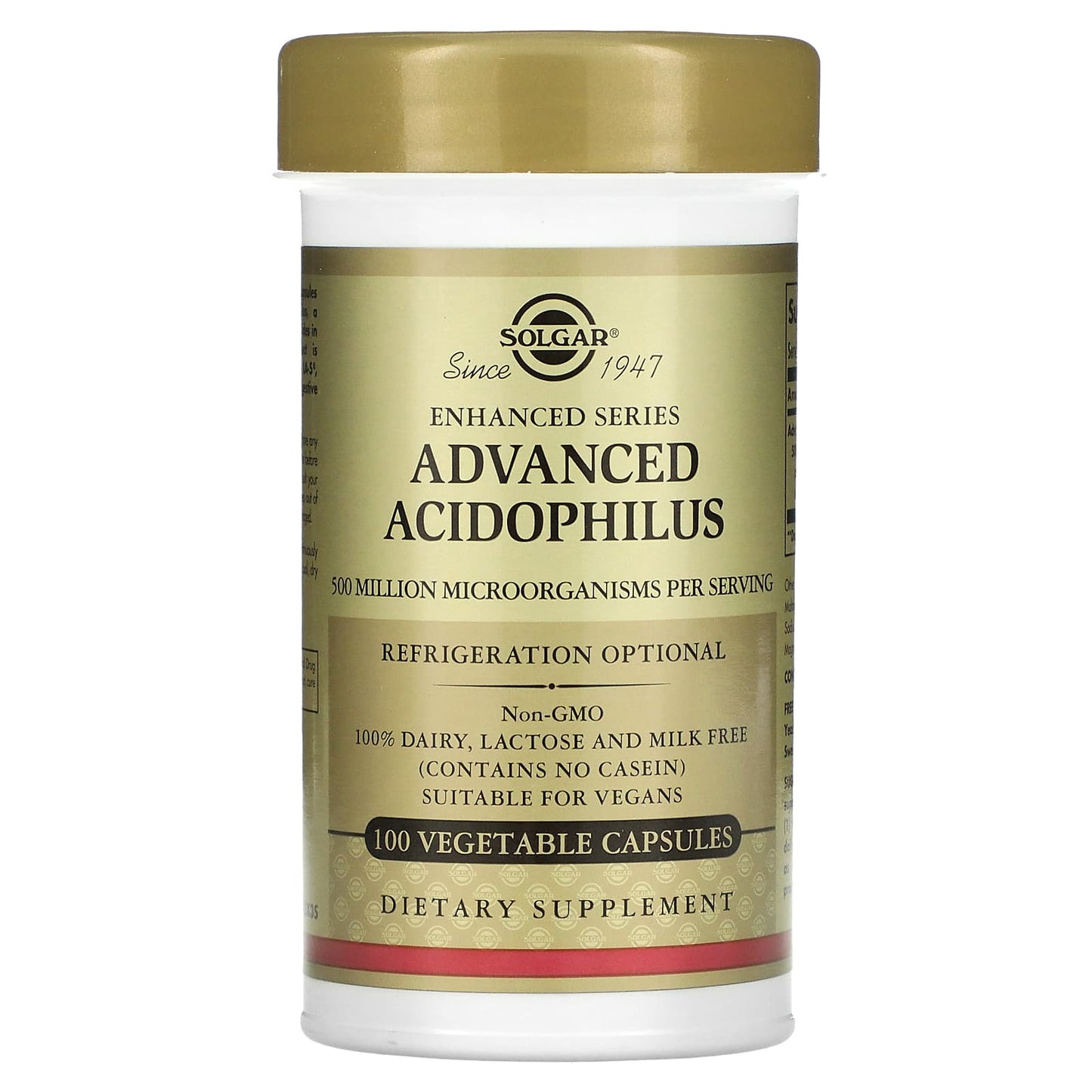 Solgar, Advanced Acidophilus, 100 Vegetable Capsules UPC 033984000186 | HiLife Vitamins