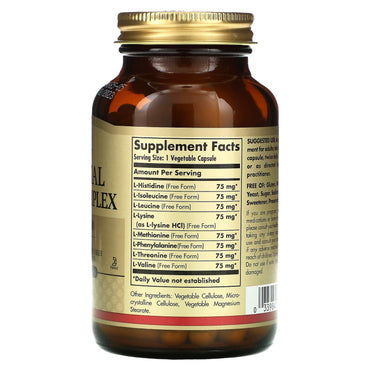 Solgar, Essential Amino Complex, 90 Vegetable Capsules UPC 033984001022 | HiLife Vitamins
