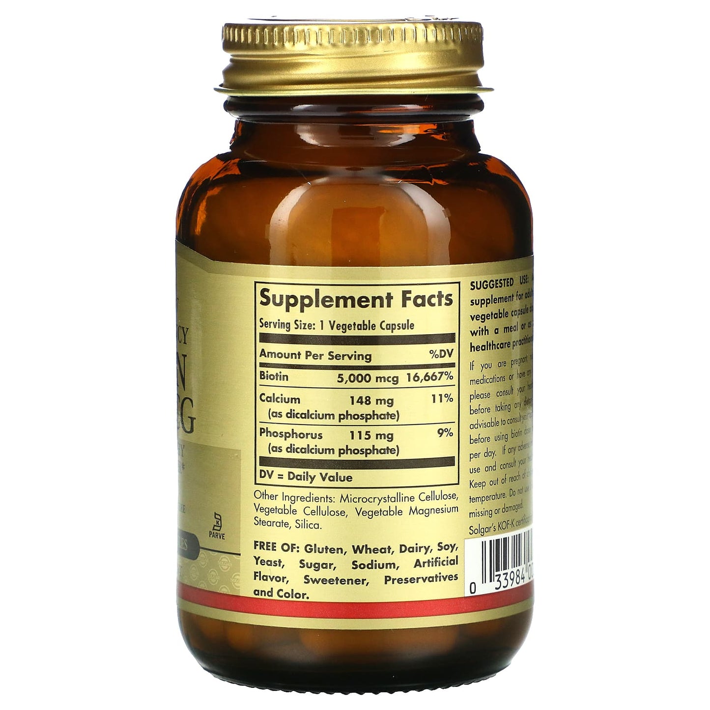 Solgar, Biotin 5000 mcg, 50 Softgels UPC 033984003132 | HiLife Vitamins