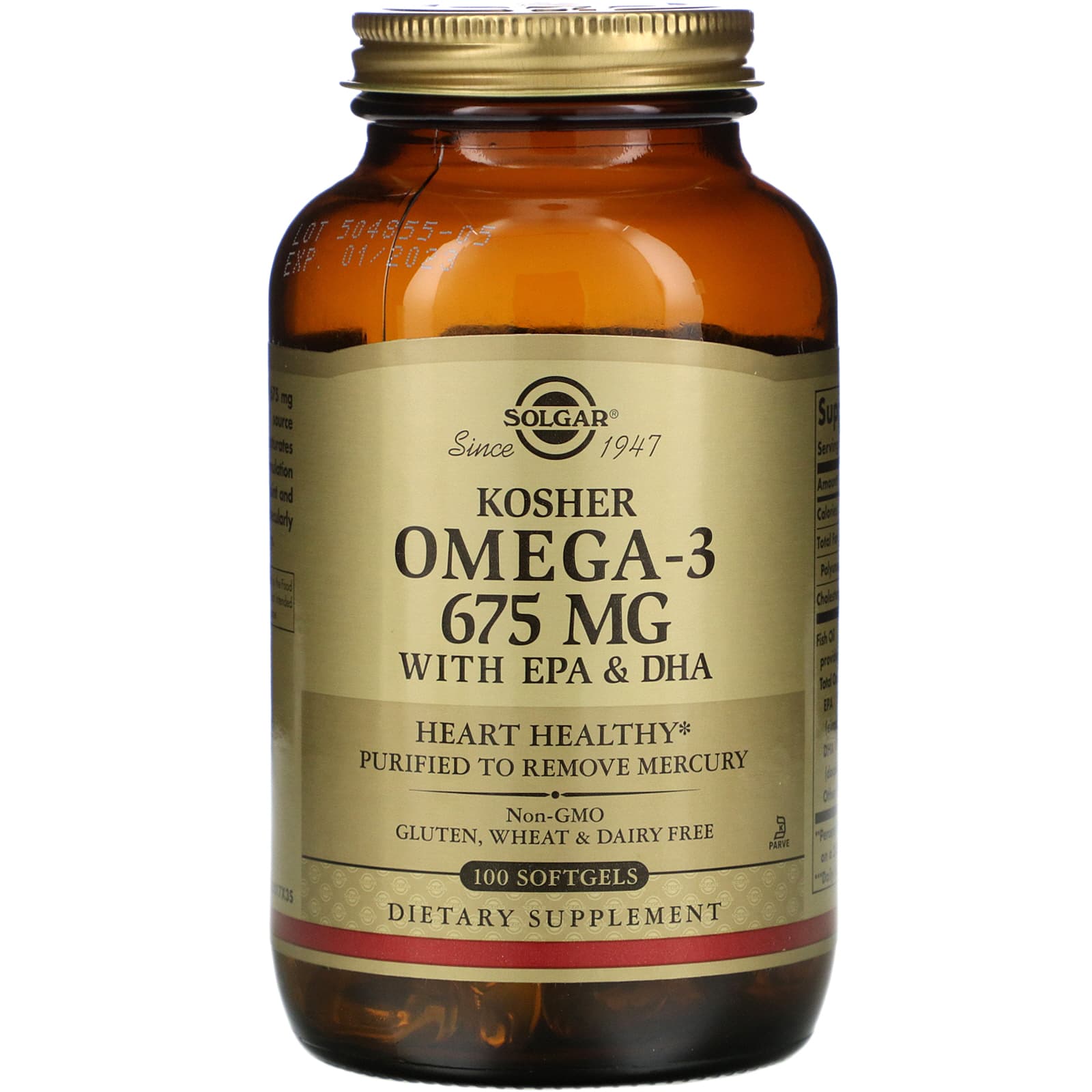 Solgar, Omega-3 740 mg Kosher, 100 Softgels UPC 033984005495 | HiLife Vitamins