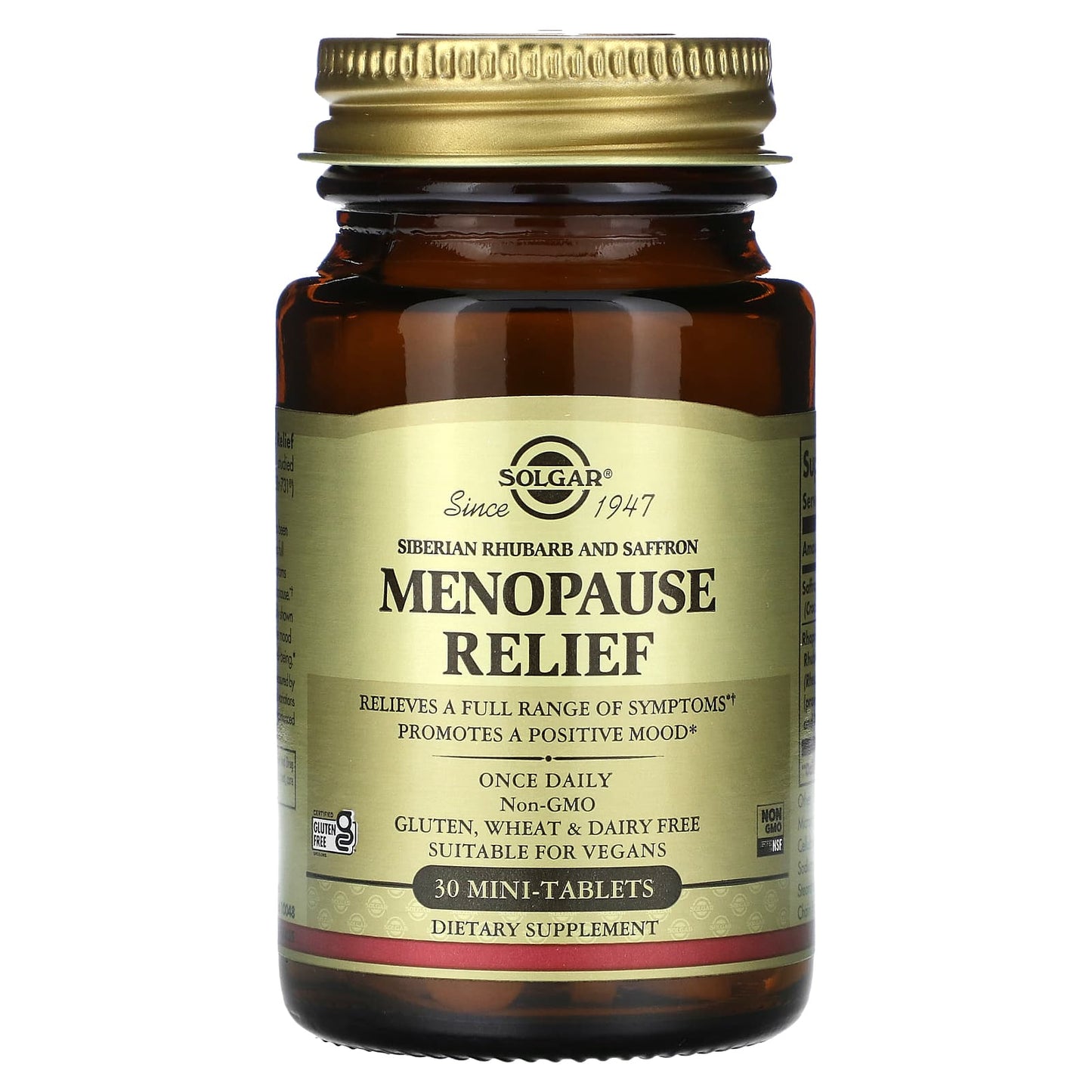 Solgar, Menopause Relief, 30 Mini-Tablets UPC 033984005891 | HiLife Vitamins