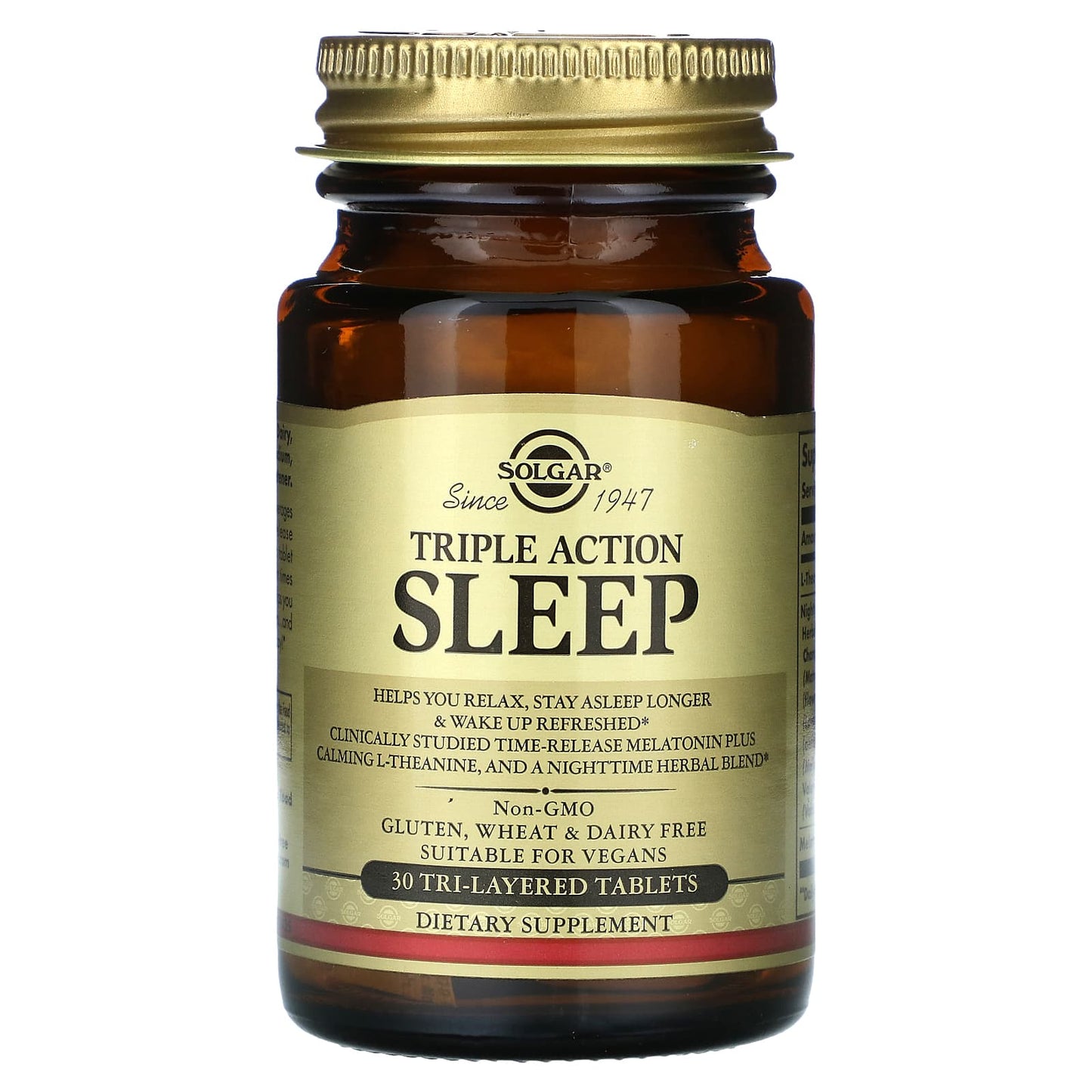 Solgar, Triple Action Sleep Tri-Layered, 30 Tablets UPC 033984006553 | HiLife Vitamins