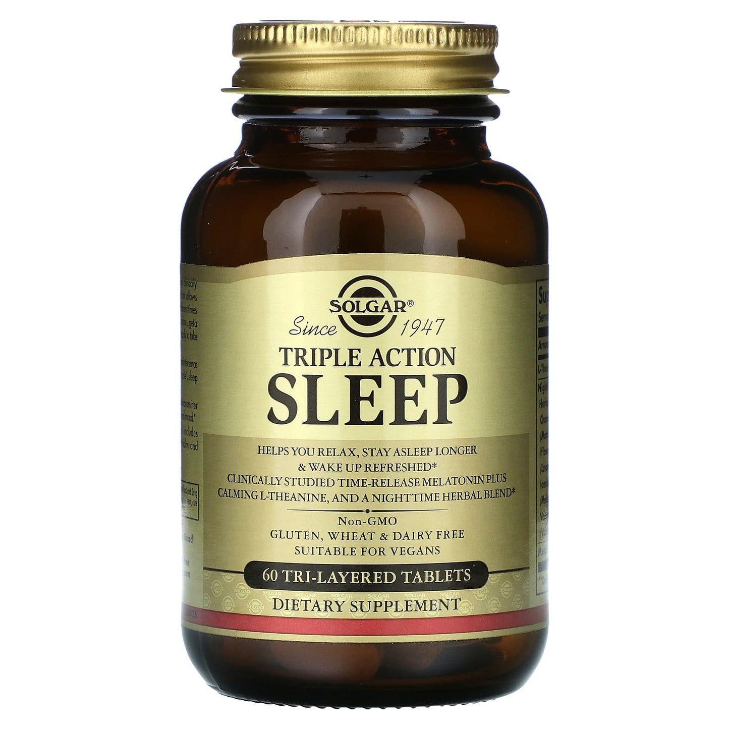 Solgar, Triple Action Sleep Tri-Layered, 60 Tablets UPC 033984006560 | HiLife Vitamins