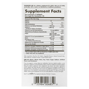 Solgar, Ester-C Plus Immune Complex, 90 Softgels UPC 033984006850 | HiLife Vitamins
