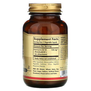 Solgar, CoQ-10, 120 mg, Vegan, 60 Vegetable Capsules UPC 033984009196 | HiLife Vitamins
