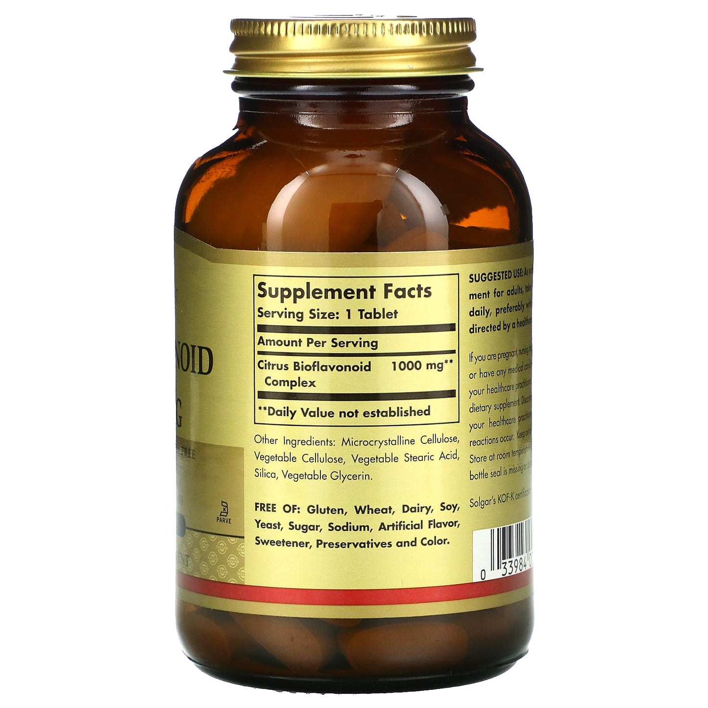 Solgar, Citrus Bioflavonoid Complex, 1,000 mg, 100 Tablets UPC 033984009202 | HiLife Vitamins
