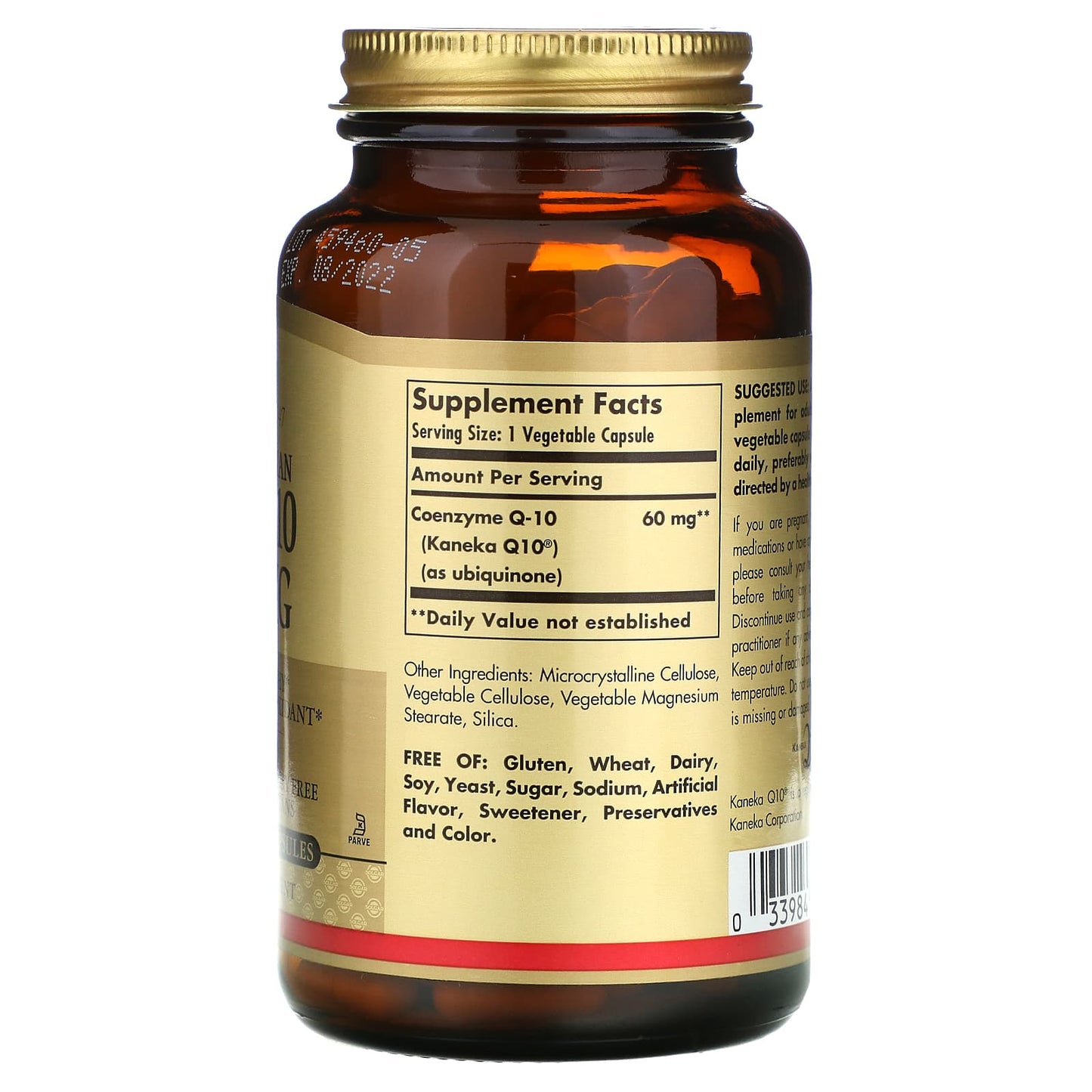 Solgar, CoQ-10, 60 mg, Coenzyme, Vegetarian, 180 Vegetable Capsules UPC 033984009387 | HiLife Vitamins