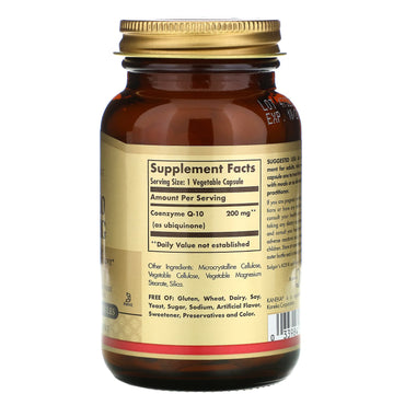 Solgar, CoQ-10, 200 mg, Vegan, 60 Vegetable Capsules UPC 033984009493 | HiLife Vitamins