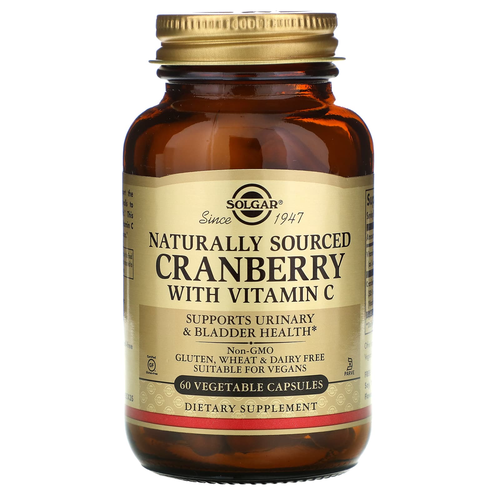 Solgar, Cranberry Extract, 60 Vegetable Capsules UPC 033984009554 | HiLife Vitamins