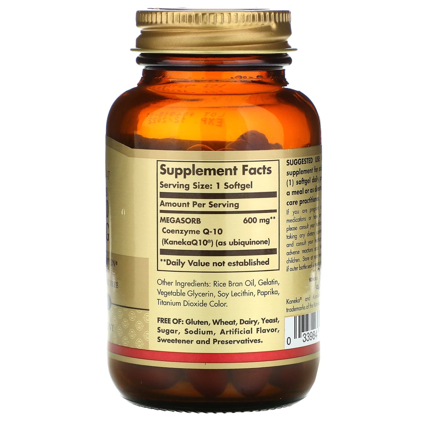 Solgar, CoQ-10, 600 mg, Megasorb, 30 Softgels UPC 033984009707 | HiLife Vitamins