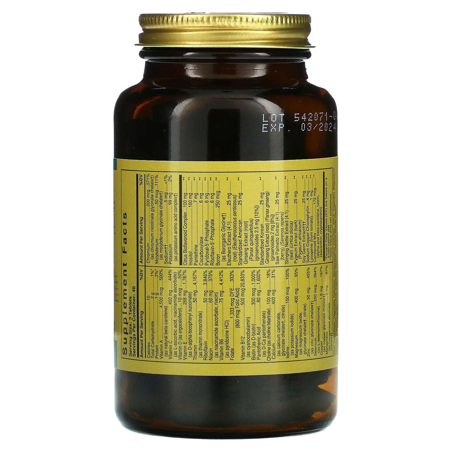 Solgar, Male Multiple, 120 Tablets UPC 033984012066 | HiLife Vitamins
