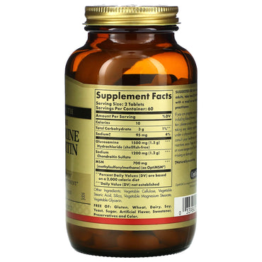 Solgar, Glucosamine Chondroitin MSM, Extra Strength, Shellfish-Free, 120 Tablets UPC 033984013193 | HiLife Vitamins